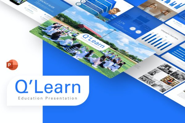学习教育PPT幻灯片模板下载 Q’learn Education Presentation Template