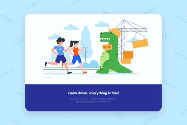安全维护主题网站着陆页插画 Maintenance Page Desktop Illustration