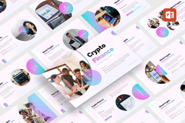 金融市场投资主题 Powerpoint模板 Crypto – Finance Design PowerPoint Template