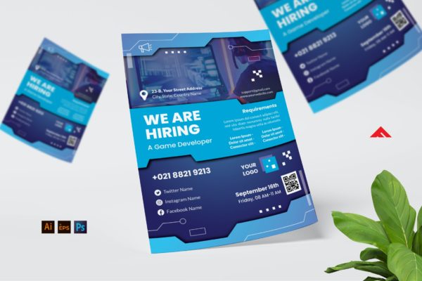 公司招聘海报模板下载 Company Job Hiring Flyer