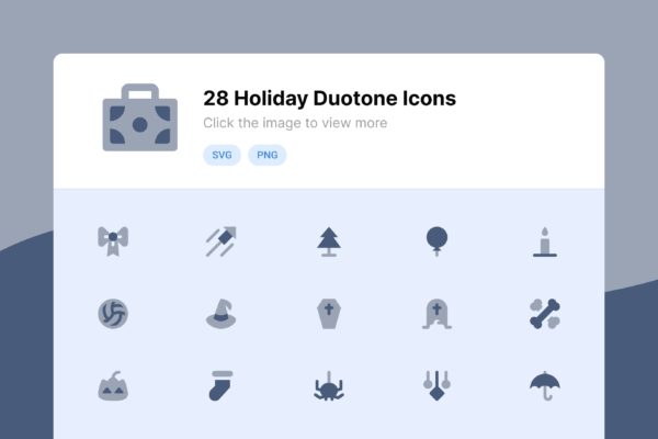 28枚双色调滤镜风格假日主题图标 Holiday Duotone Icons