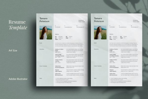 服装设计师单页简历模板下载 CV Resume | Modern