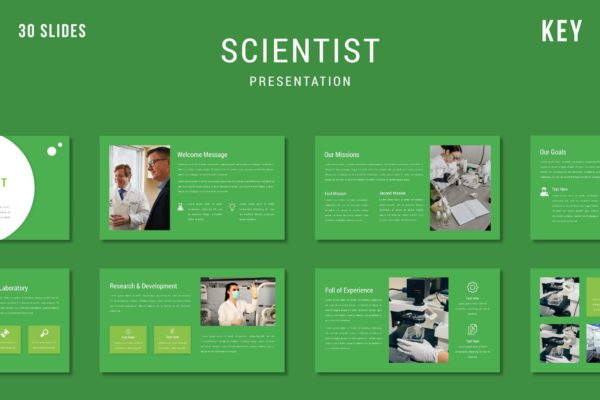 生物科技主题演示Keynote模板 Scientist – Keynote Template (2 version)