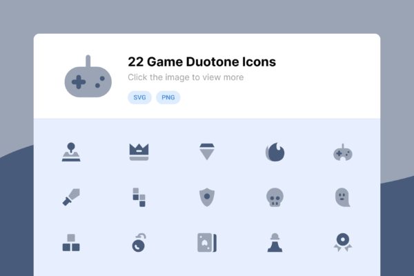 22枚双色调滤镜风格电子游戏主题图标 Game Duotone Icons