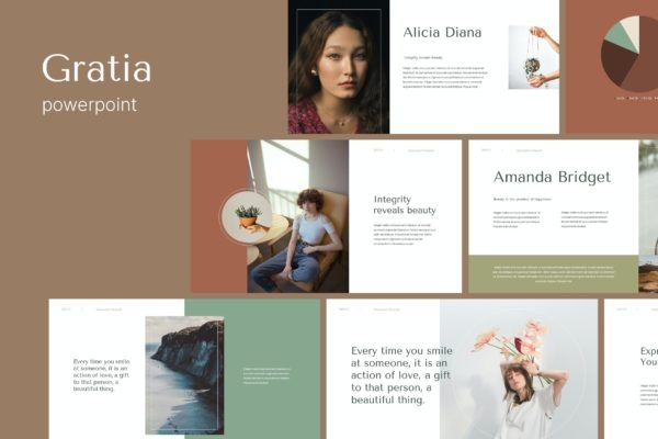 美学美妆主题PPT模板下载 Creatia – Aesthetic Theme Powerpoint