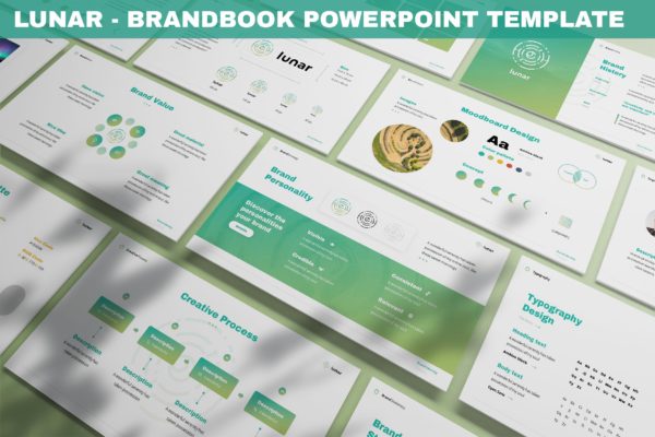 品牌手册PPT演示幻灯片模板  Lunar – Brandbook Powerpoint Template