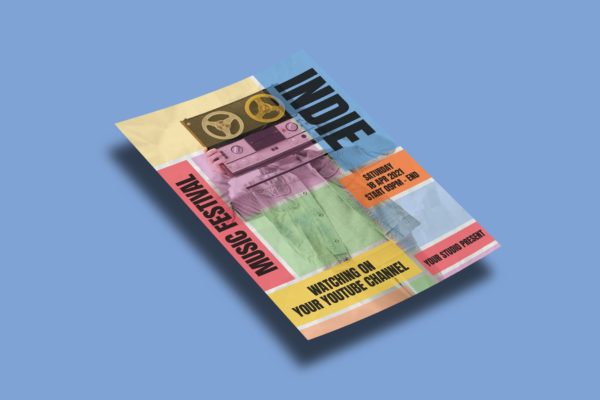 独立音乐节海报模板下载 Indie Music Festival – Flyers Template