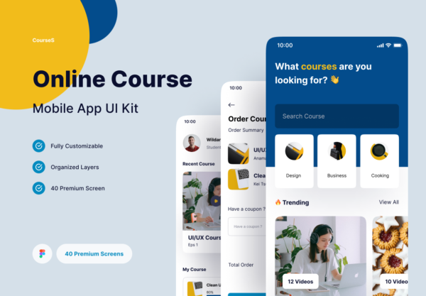 设计森林下午茶：在线课程App iOS UI设计套件