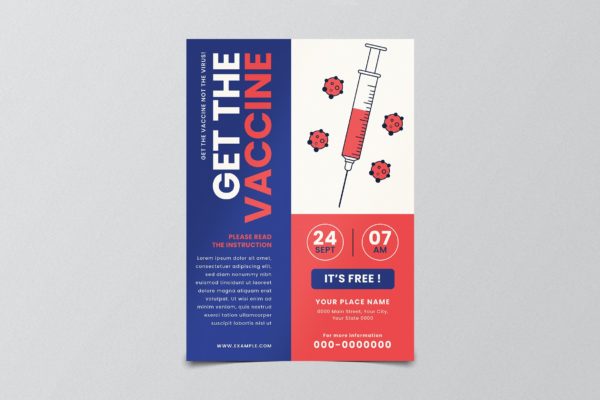 医疗病毒疫苗宣传单素材 Medical Vaccine Virus Flyer