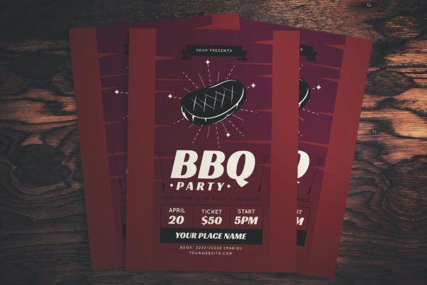 BBQ烧烤派对传单设计 BBQ PARTY FLYER