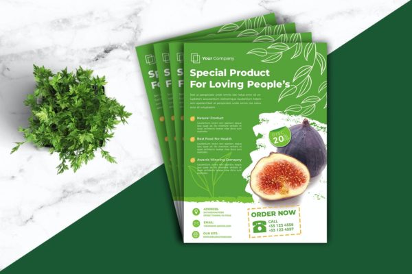 新鲜食品/农民海报传单模板v4 Fressh Food / Farmer Flyer Template vol-04