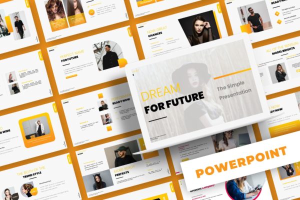 简单的人物介绍PPT演示文稿 Dream for Future – Powerpoint Template