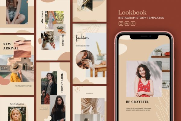 Lookbook时尚系列Instagram故事模板v19 Instagram Story Template V.19 Lookbook