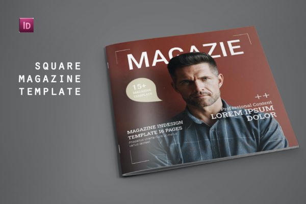 方形人物介绍杂志模板 Square Magazine Template