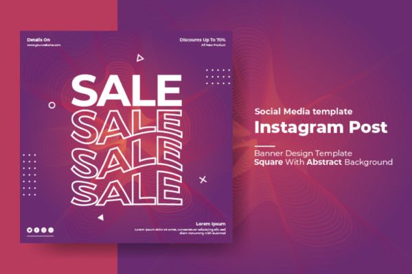 抽象形状社交媒体帖子设计模板 Sanstemp – Social Media Post