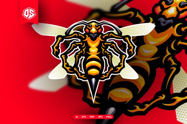 大黄蜂吉祥物电竞Logo插画 Hornet Mascot Illustration