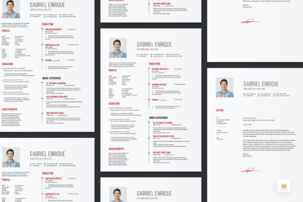 人力资源总监应聘简历设计模板 CV Resume Template