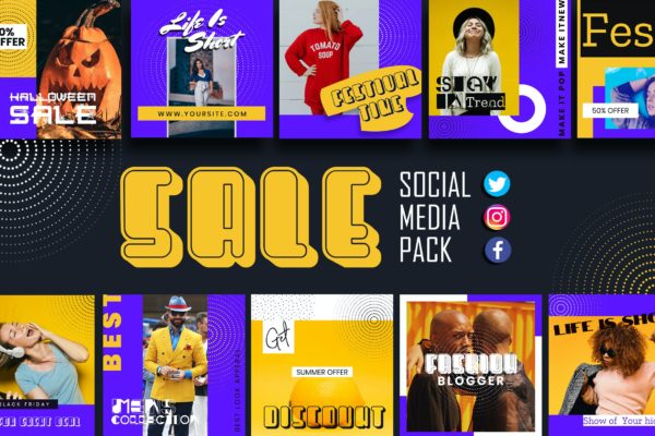 时尚销售活动推广社交媒体模板 Sale Social Media Template