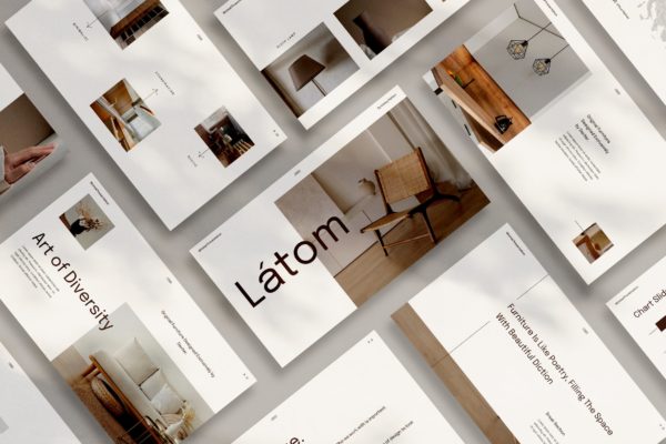 沙发家具产品展示幻灯片演示PPT模板 Latom Powerpoint