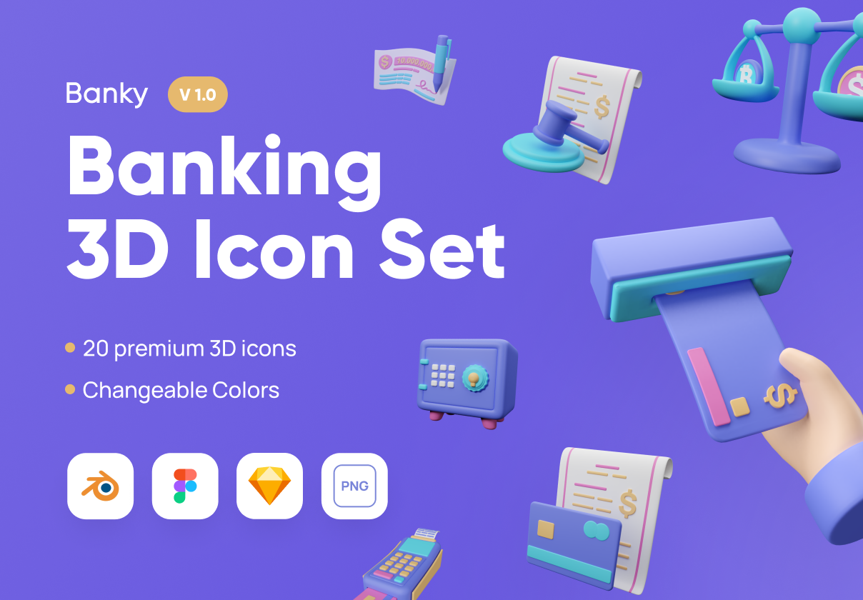 Banky – Banking 3D Icon Set