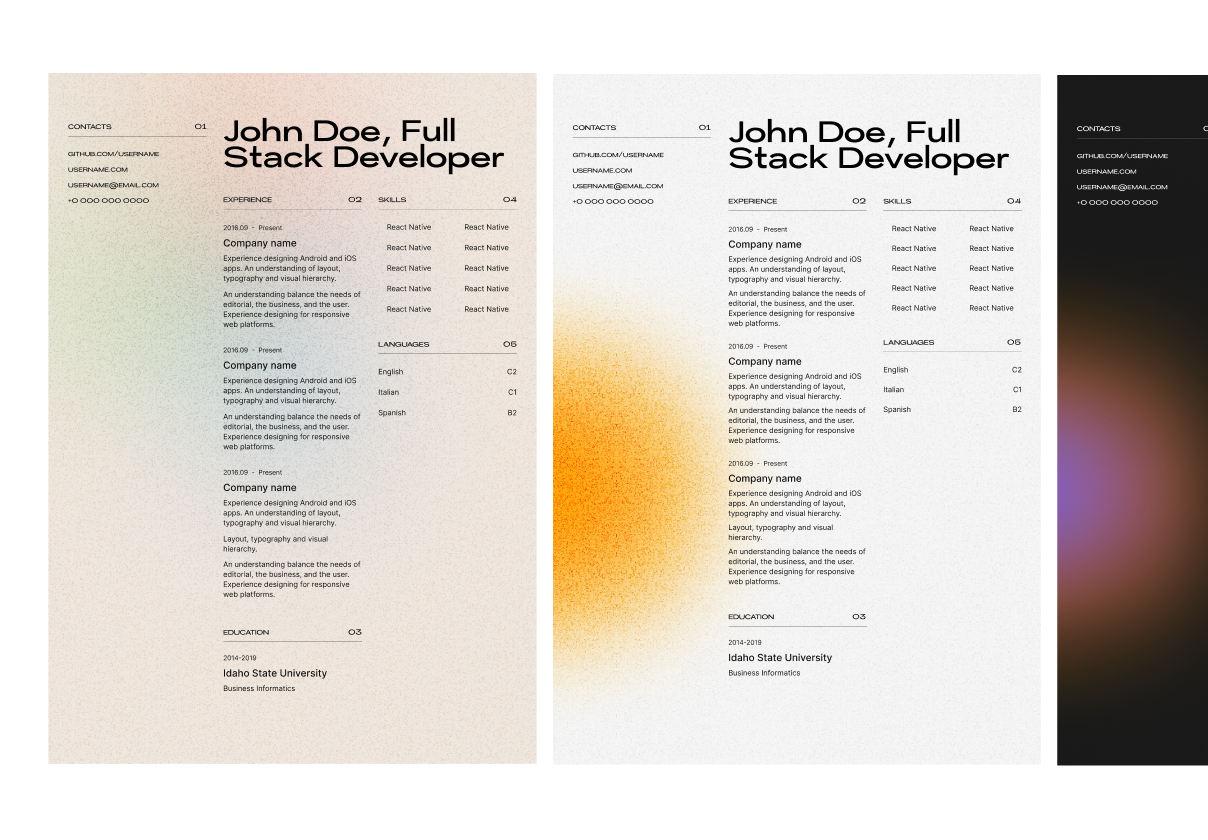 CV Resume Templates