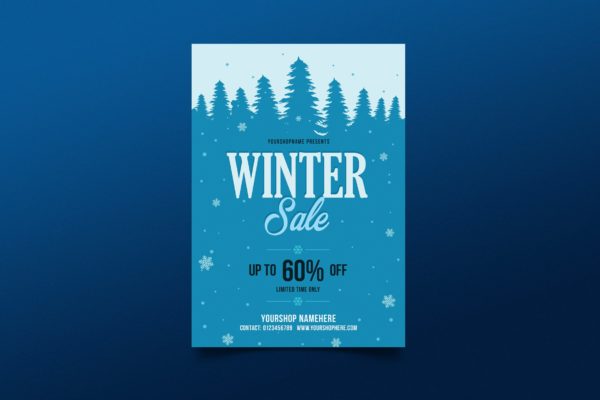 冬季销售传单海报模板 Winter Sale Flyer Template