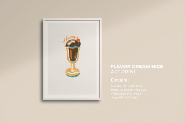 夏天冰淇淋艺术手绘插画 Flavor Ice Cream