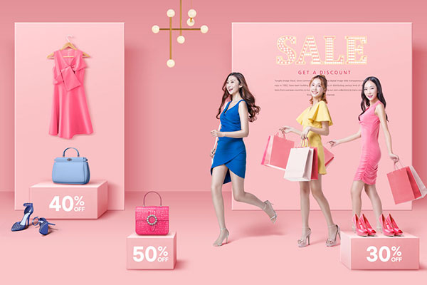 女性时尚购物促销电商海报设计韩国素材