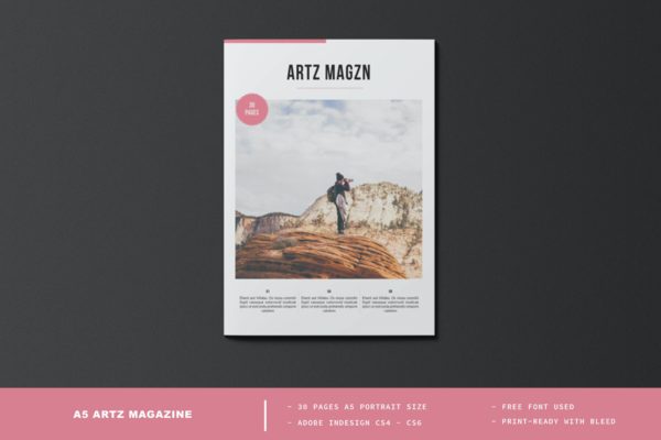 A5尺寸艺术摄影画册设计模板 A5 Magazine
