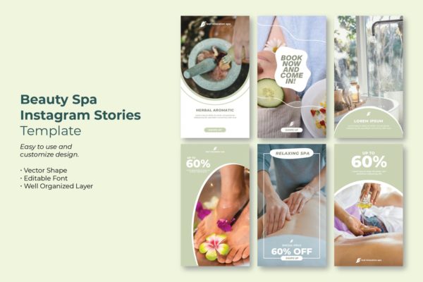 美容水疗Instagram故事模板 Beauty Spa Instagram Story Template
