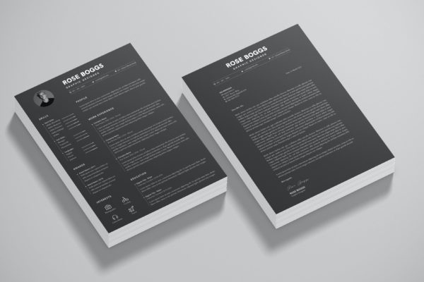 带照片头像的求职信&简历模板 Resume CV with Photo & Cover Letter Template