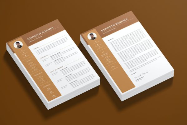 现代风格CV简历和求职信模板 Modern CV Resume & Cover Letter Template