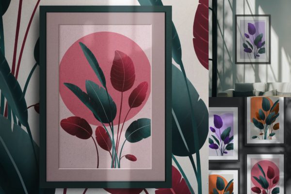 艺术作品展示框架样机 Frame Mockup