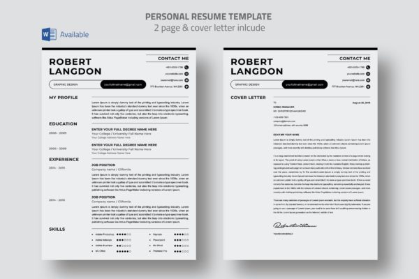 个人履历简历设计模板 Personal Resume Tempate