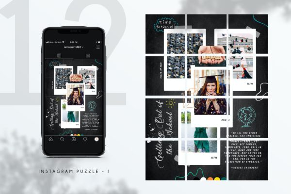 大学毕业Instagram拼图模板 Instagram Puzzle – I