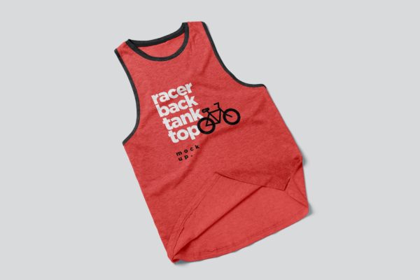 工字型背心设计样机 Racerback Tank Top Mockups