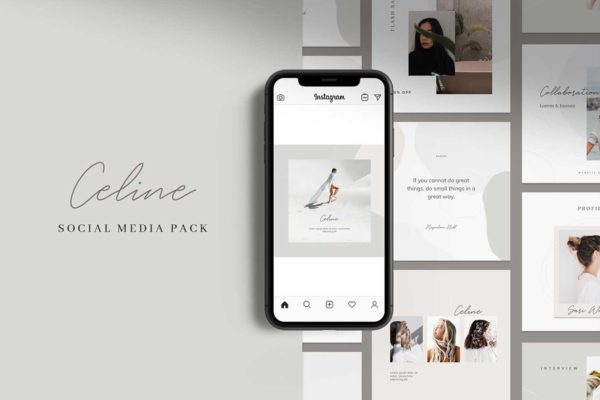 内容宣传广告社交媒体素材包 Celine Social Media Pack