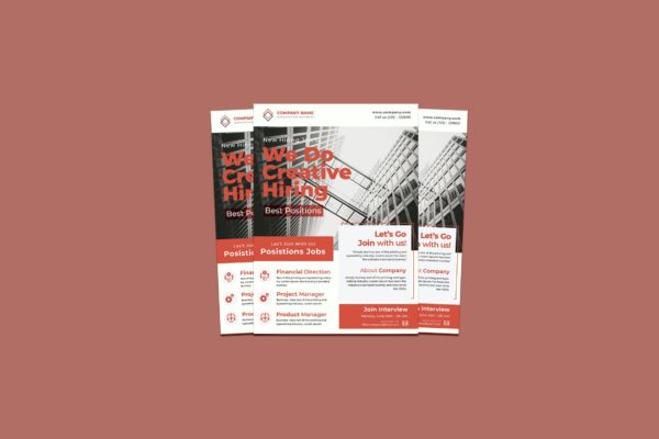 创意招聘传单海报设计模板 Creative Hiring Flyer