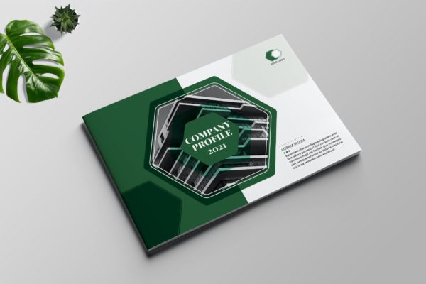横版绿色环保企业画册排版设计模板 Landscape Company Profile