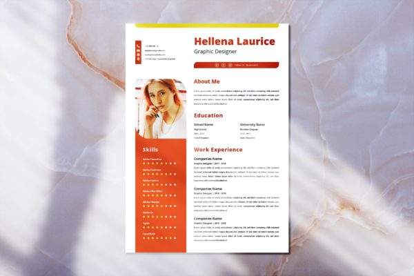 星级评定个人应聘简历设计模板 CV Resume Template