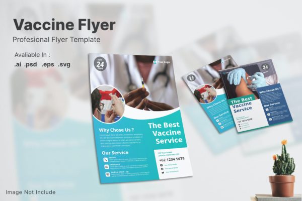 疫苗&药物传单设计模板 Vaccine & Medicine Flyer