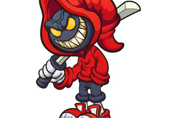 渐变卡通邪恶角色矢量剪贴画 Evil Character