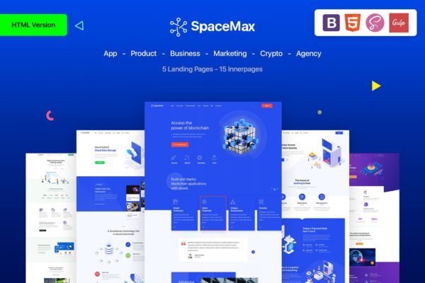 多用途网站HTML着陆页模板 SpaceMax – Multipurpose HTML Landing page