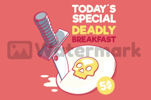 致命早餐矢量插画素材 Deadly Breakfast