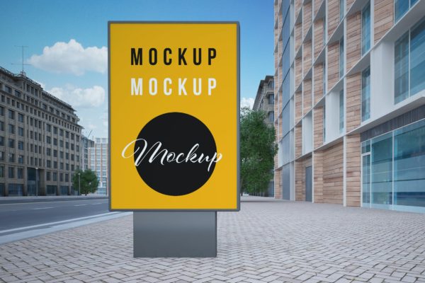街头广告牌设计样机 Street Advertising Mockup