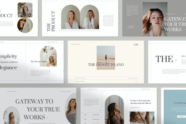 女性时尚服装品牌PPT&谷歌幻灯片模板 Vilehet – Powerpoint & Google Slides Template