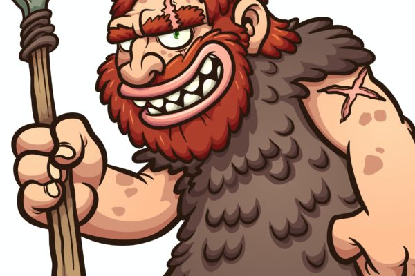 渐变卡通原始人矢量剪贴画 Cartoon Caveman