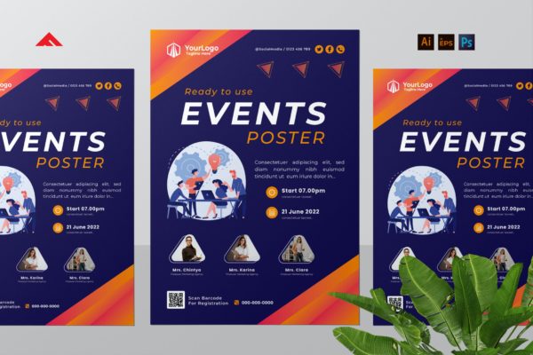 商业活动数字海报传单 Business Virtual Event Digital Poster Flyer