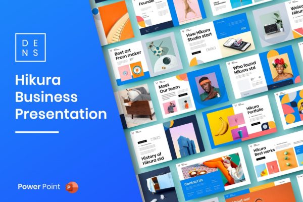 作品展览PPT模板 Hikura – Business PowerPoint Template