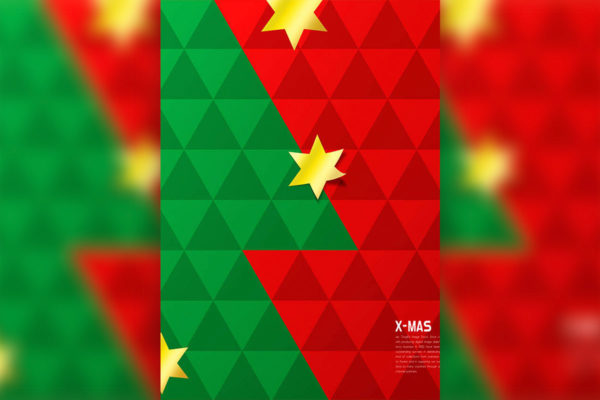 三角形抽象圣诞树海报设计韩国素材[PSD]